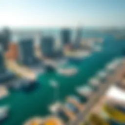 Stunning aerial view of Dubai Creek Harbour Marina showcasing its modern architecture.