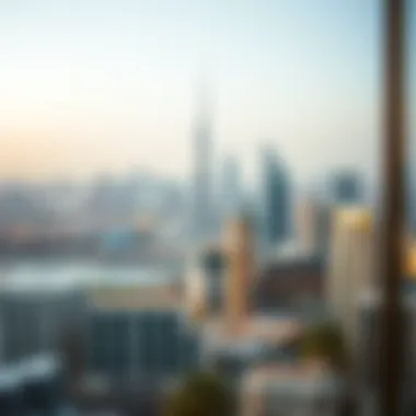 Panoramic view of Dubai's skyline from Azizi Office