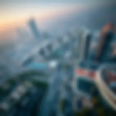 Dubai's Thriving Fitness Landscape Aerial view of Dubai's skyline with fitness facilities