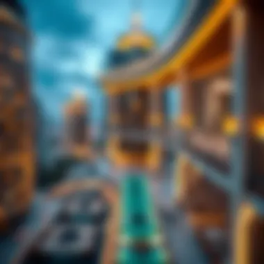 Panoramic view of the East Tower's architectural design