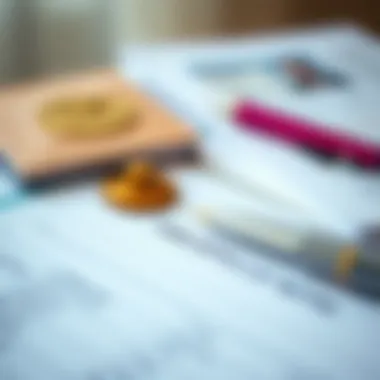 Visa Application Essentials A close-up of a visa application form and documents