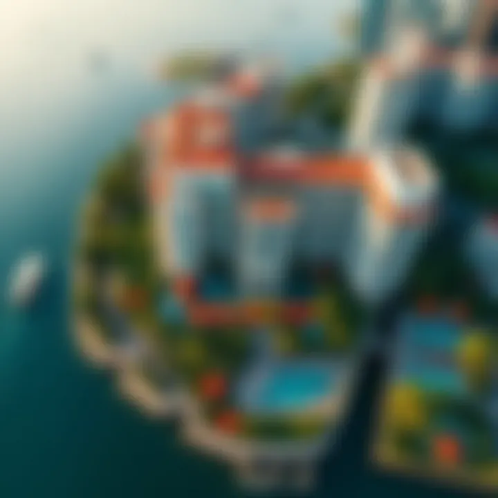 Stunning aerial view of Raffles Palm