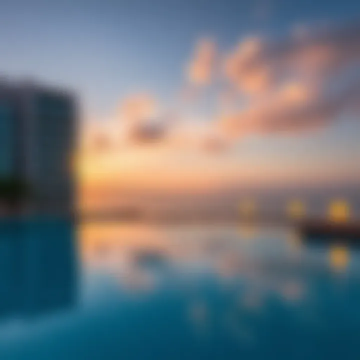 Spectacular infinity pool at Raffles Palm