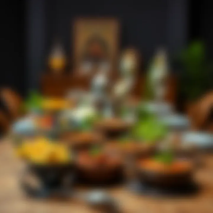 A beautifully arranged iftar table with traditional dishes