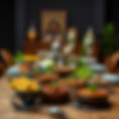 Iftar Table Decor with Traditional Touch A beautifully arranged iftar table with traditional dishes