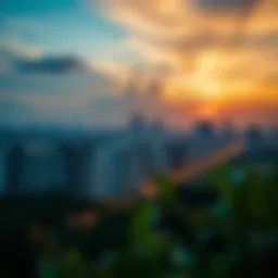 Luxurious view of Sobha Creek Vistas Heights skyline at sunset