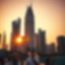 Stunning view of the Exchange Tower at sunset highlighting its architectural brilliance