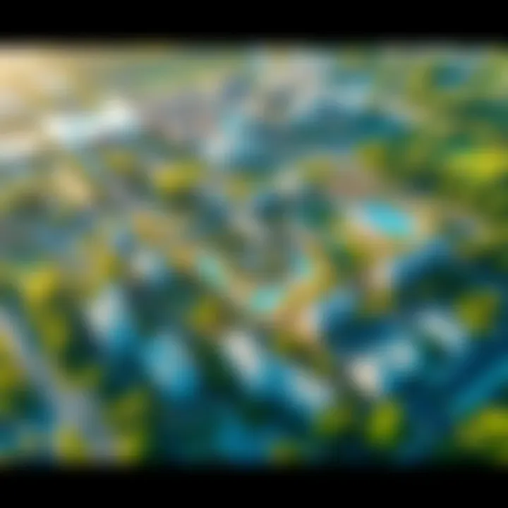 An aerial perspective highlighting Towayya Park's layout and surrounding developments
