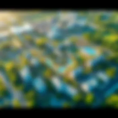 Aerial View of Towayya Park and Its Surroundings An aerial perspective highlighting Towayya Park's layout and surrounding developments