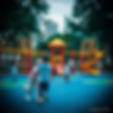 Children playing in the playground area of Towayya Park